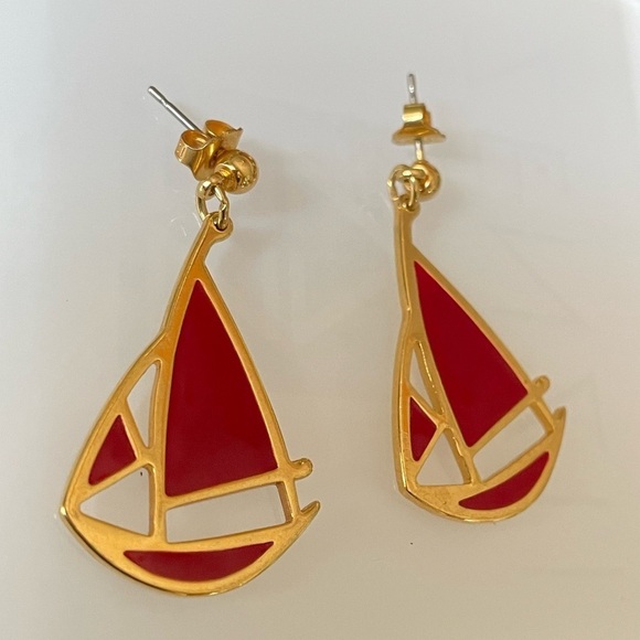 Nautical Enamel Earrings - Picture 1 of 4